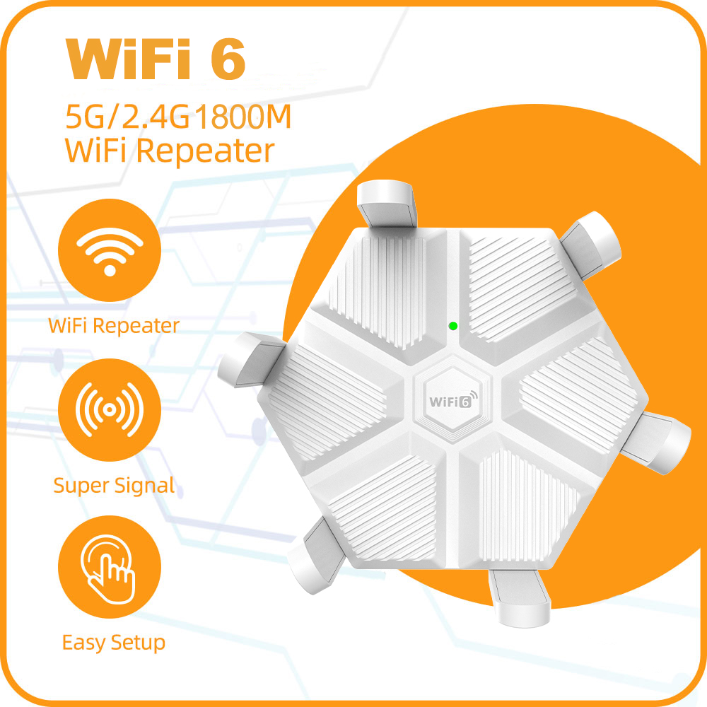 PIX-LINK  1800M Wifi6 双频无线信号中继器信号放大器
