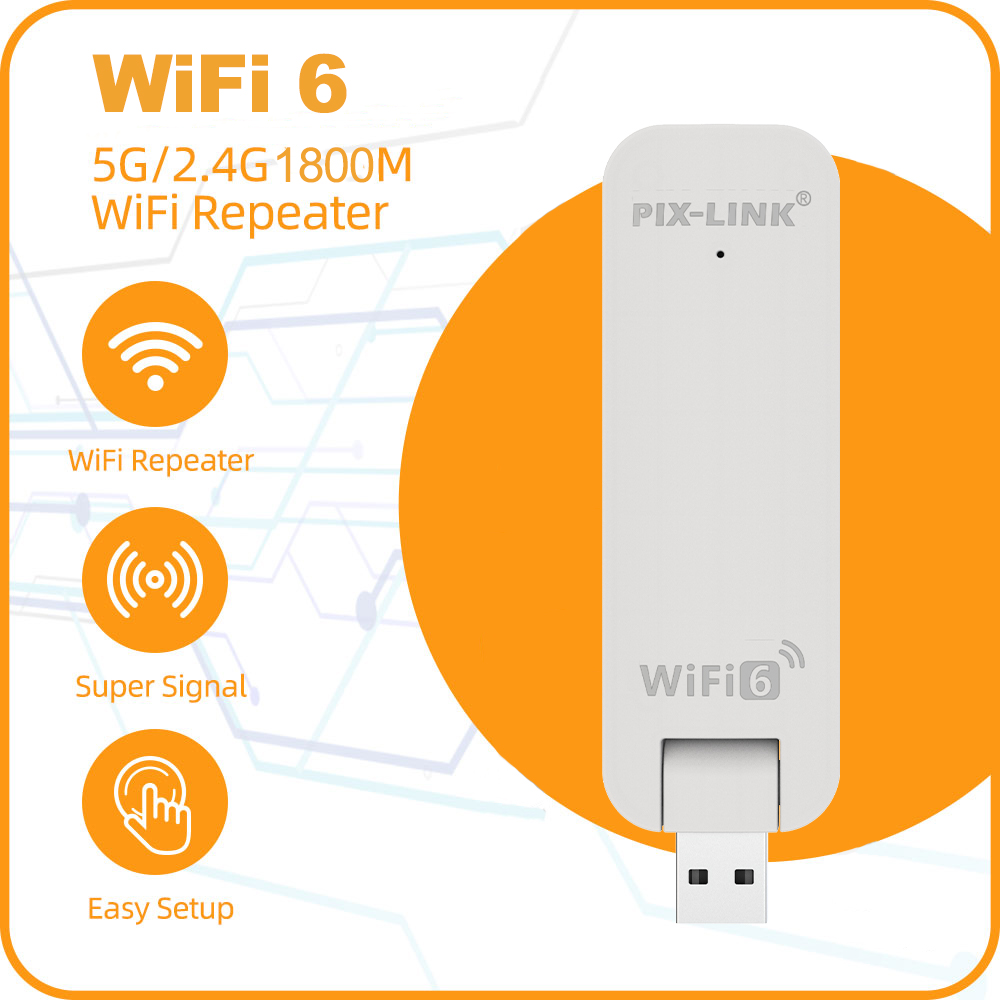 PIX-LINK 全网首发WiFi6 双频1800Mbps USB WIFI 扩展器 UE08AX
